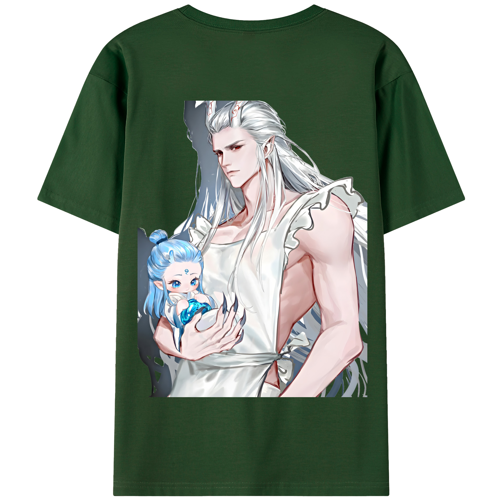 （画像用） Ne Zha 2 ナタ 魔童の大暴れ 綿100％半袖Tシャツ（背面プリント）